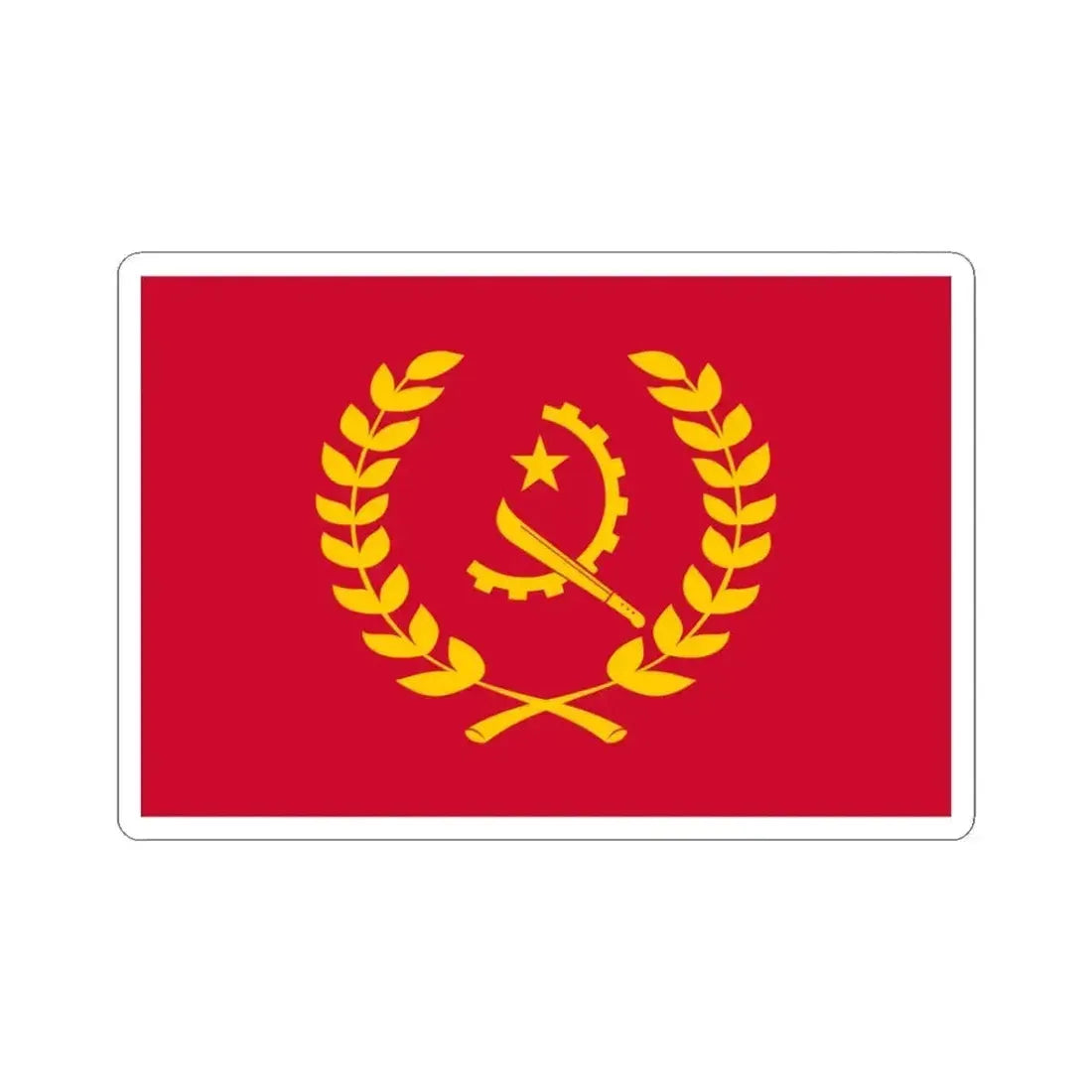 Flag of the President of Angola (Angola) STICKER Vinyl Kiss-Cut Decal 3 Inch White - The Sticker Space