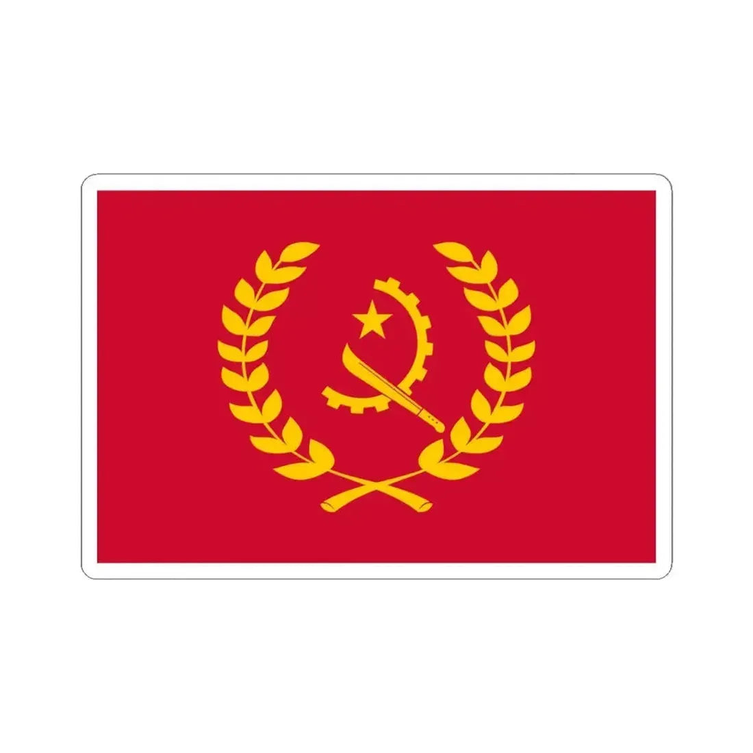 Flag of the President of Angola (Angola) STICKER Vinyl Kiss-Cut Decal 4 Inch White - The Sticker Space