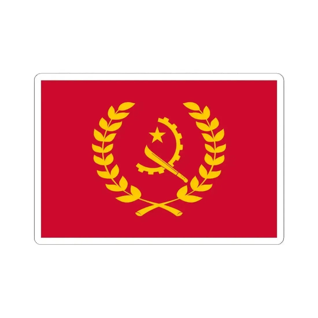 Flag of the President of Angola (Angola) STICKER Vinyl Kiss-Cut Decal 6 Inch White - The Sticker Space