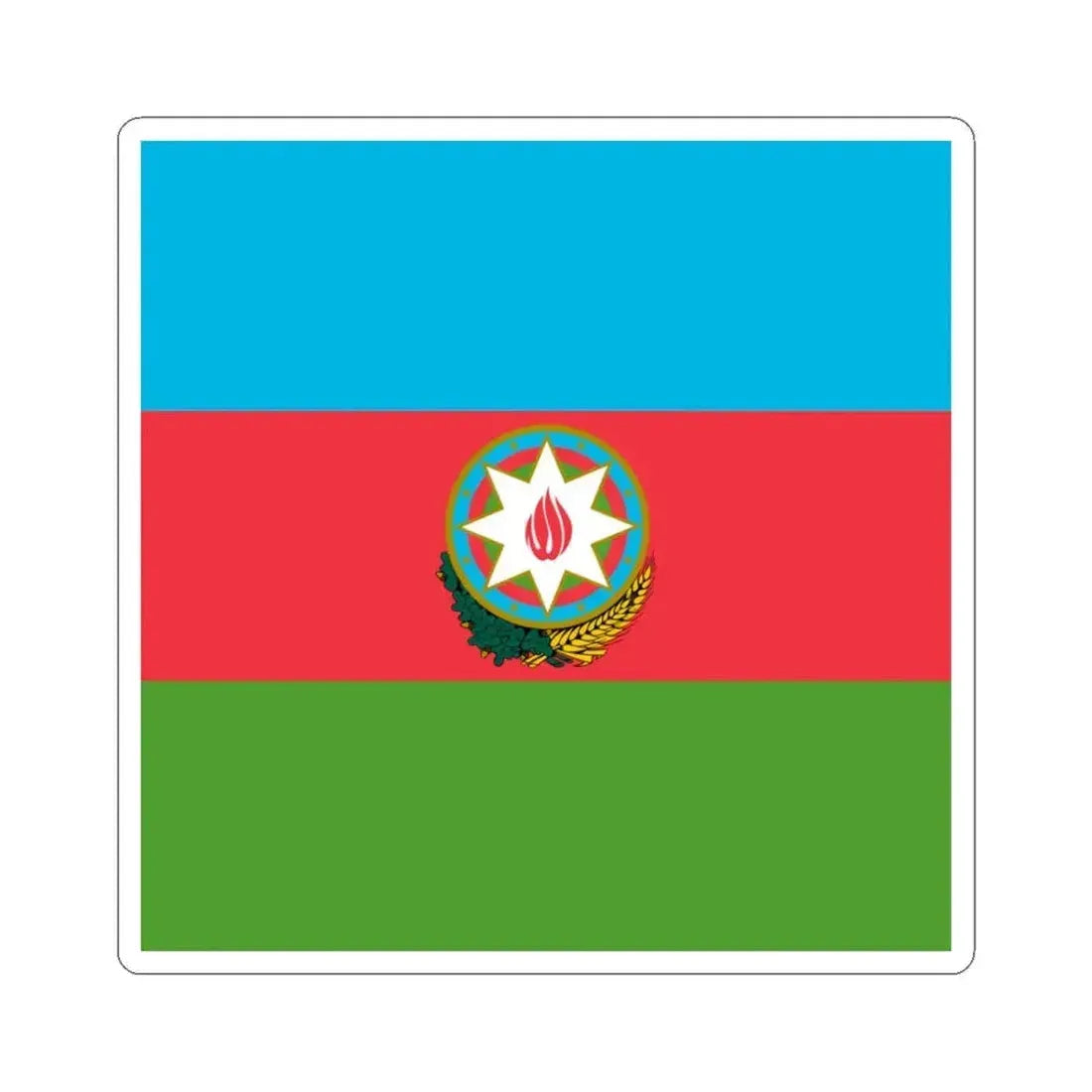 Flag of the President of Azerbaijan (Azerbaijan) STICKER Vinyl Kiss-Cut Decal 3 Inch White - The Sticker Space