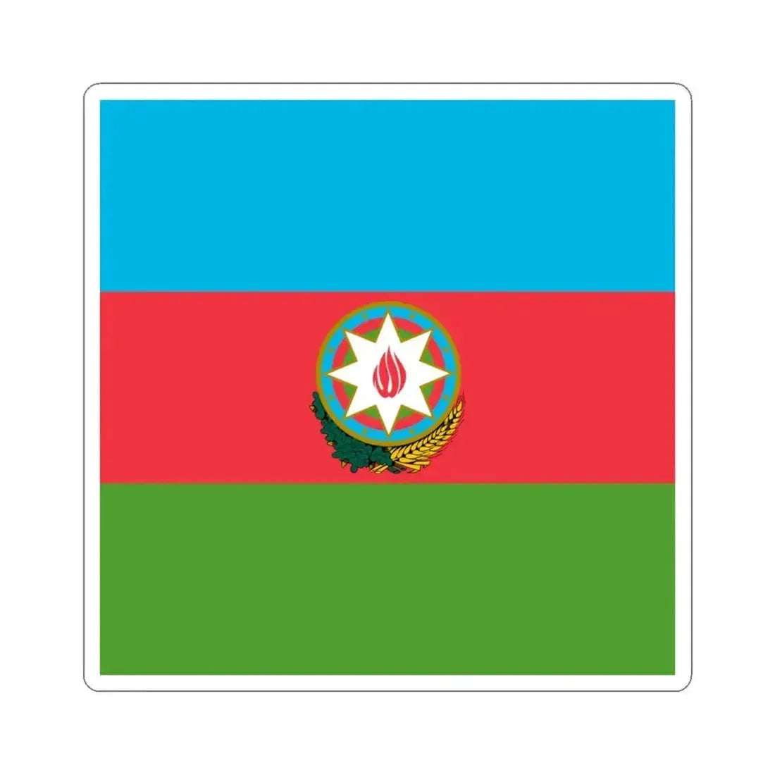 Flag of the President of Azerbaijan (Azerbaijan) STICKER Vinyl Kiss-Cut Decal 6 Inch White - The Sticker Space