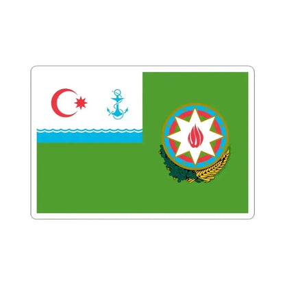 Flag of the President of Azerbaijan on board of a ship of the State Border Service (Azerbaijan) STICKER Vinyl Kiss-Cut Decal 3 Inch White - The Sticker Space