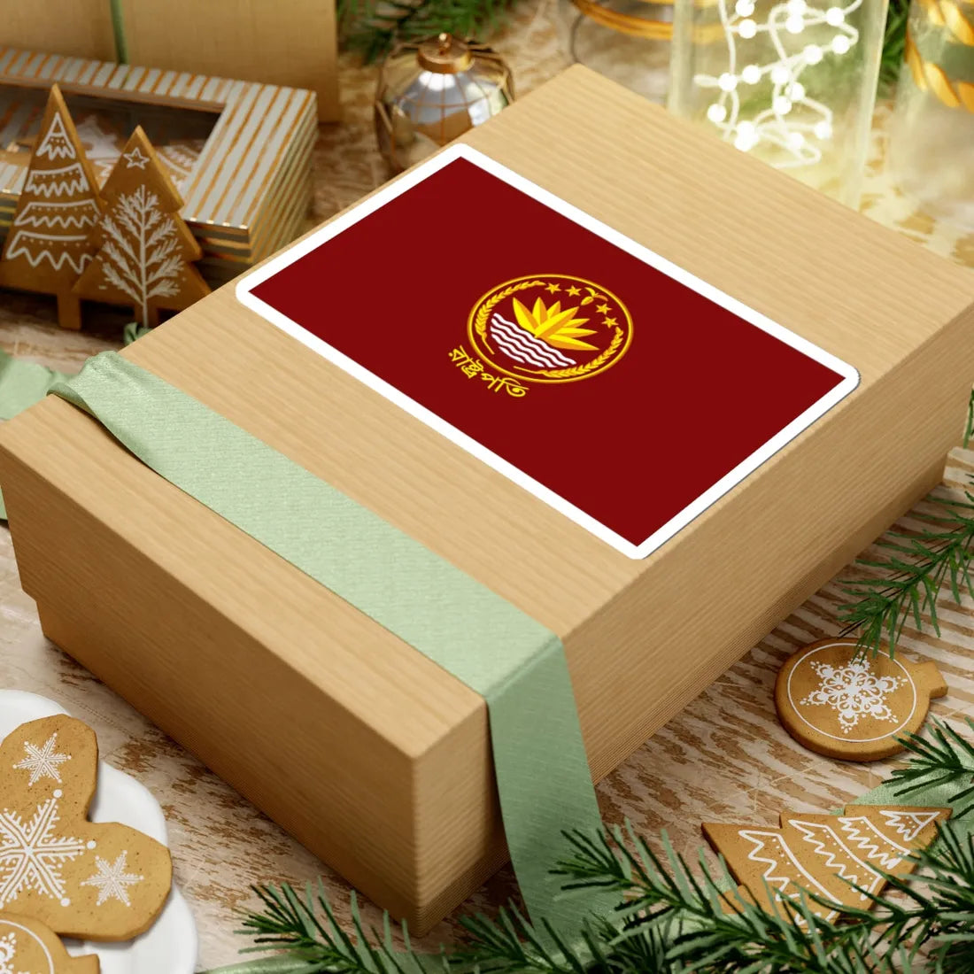 Flag of the President of Bangladesh (Bangladesh) (Coat of Arms) STICKER Vinyl Kiss-Cut Decal - The Sticker Space