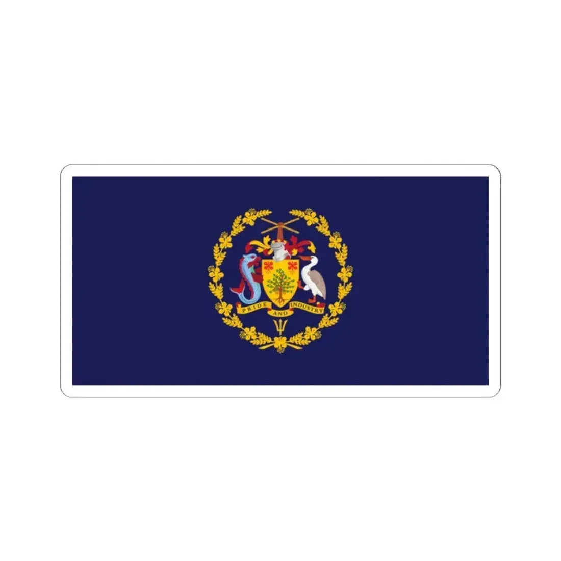 Flag of the President of Barbados (Barbados) STICKER Vinyl Kiss-Cut Decal 2 Inch White - The Sticker Space