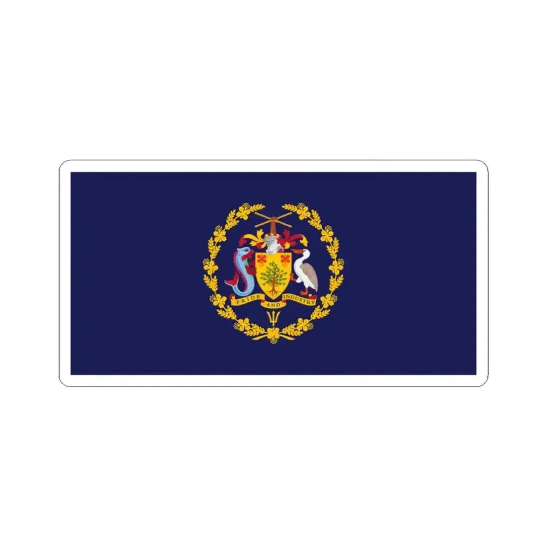 Flag of the President of Barbados (Barbados) STICKER Vinyl Kiss-Cut Decal 3 Inch White - The Sticker Space