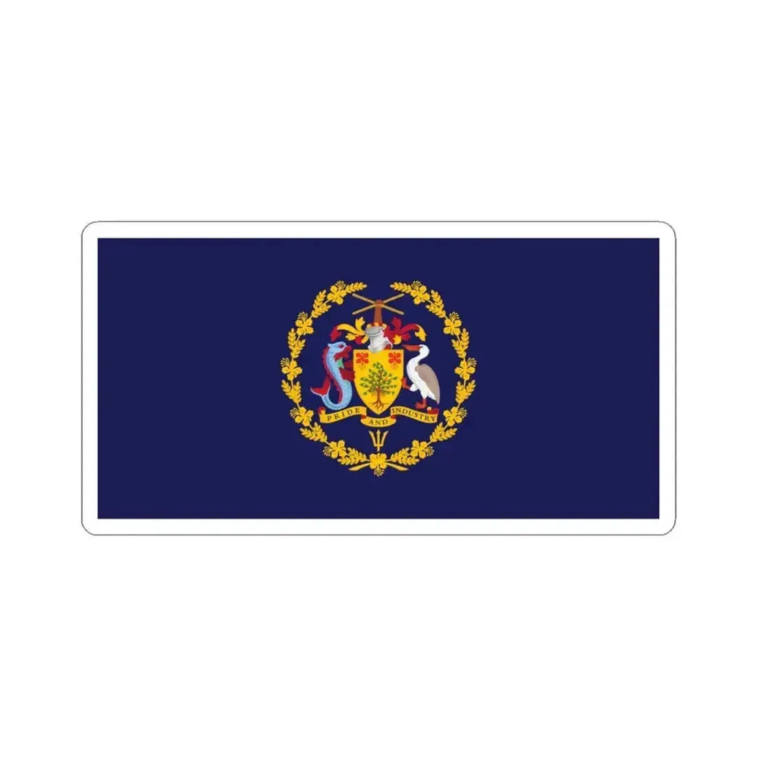 Flag of the President of Barbados (Barbados) STICKER Vinyl Kiss-Cut Decal 6 Inch White - The Sticker Space