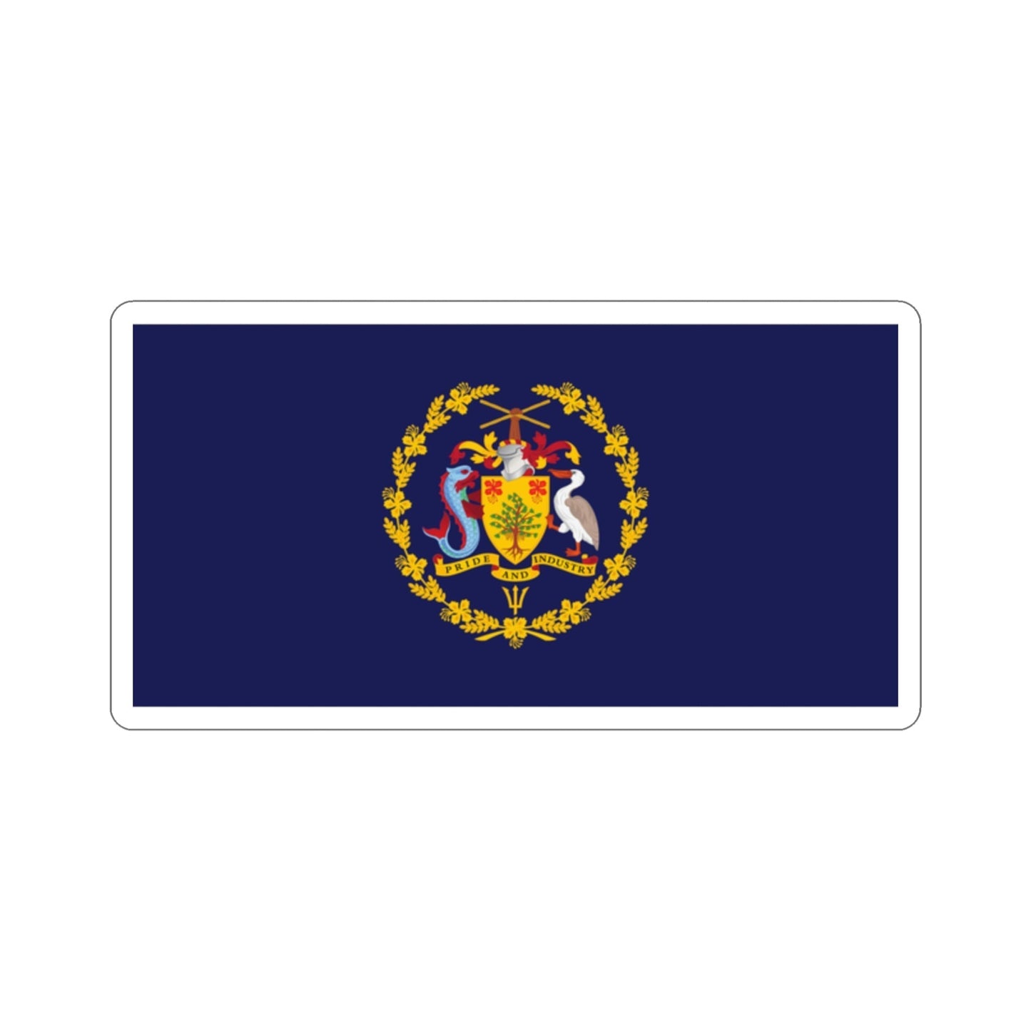 Flag of the President of Barbados STICKER Vinyl Die-Cut Decal-2 Inch-The Sticker Space