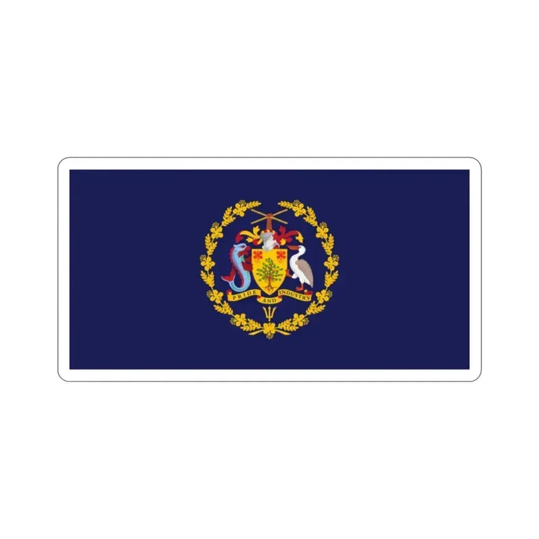 Flag of the President of Barbados STICKER Vinyl Die-Cut Decal 2 Inch - The Sticker Space