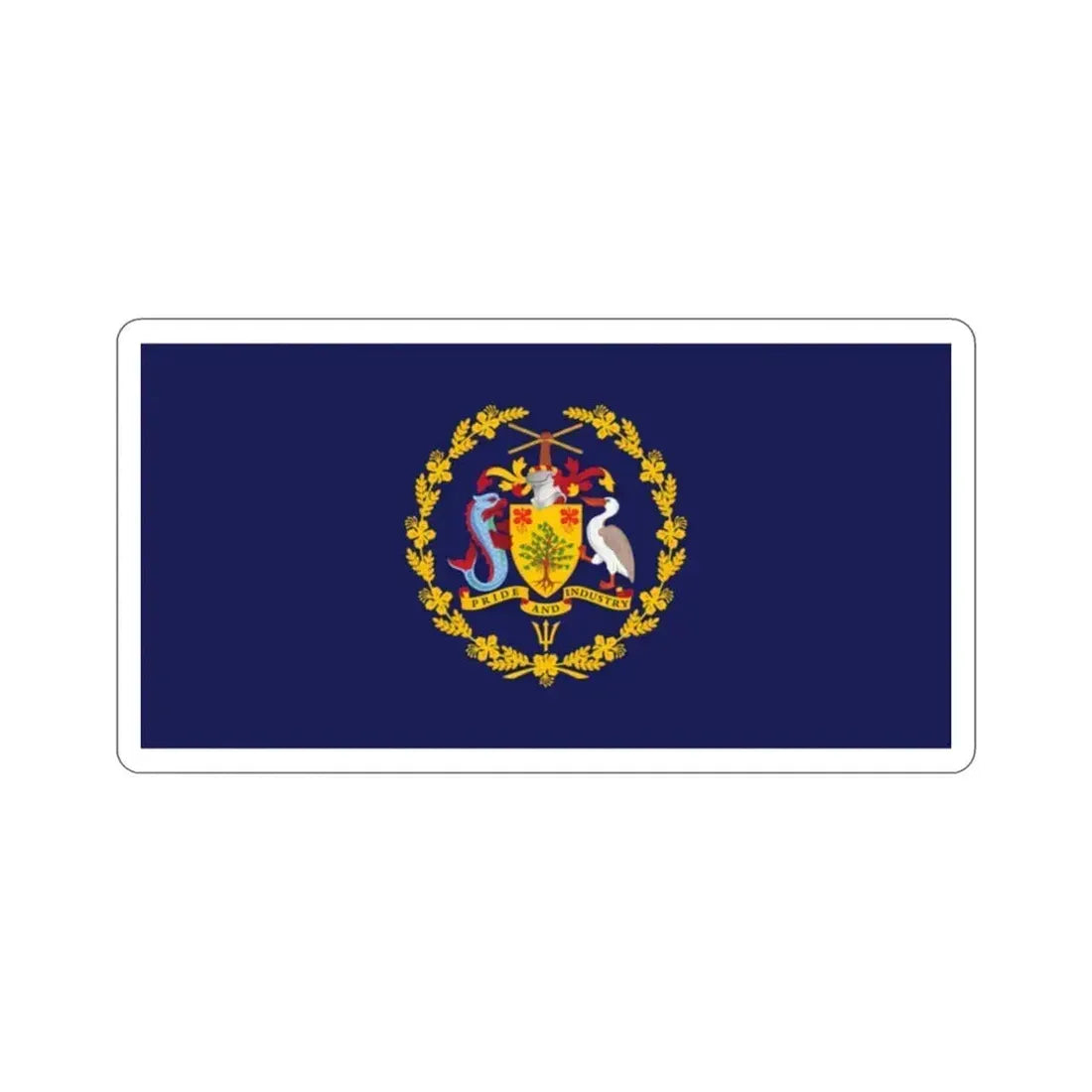 Flag of the President of Barbados STICKER Vinyl Die-Cut Decal 2 Inch - The Sticker Space