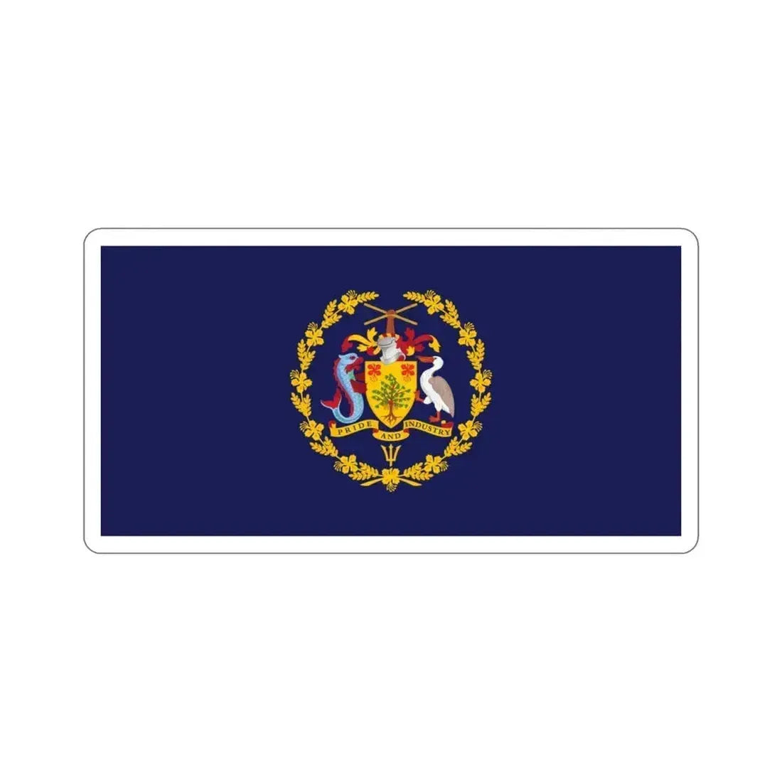 Flag of the President of Barbados STICKER Vinyl Die-Cut Decal 3 Inch - The Sticker Space