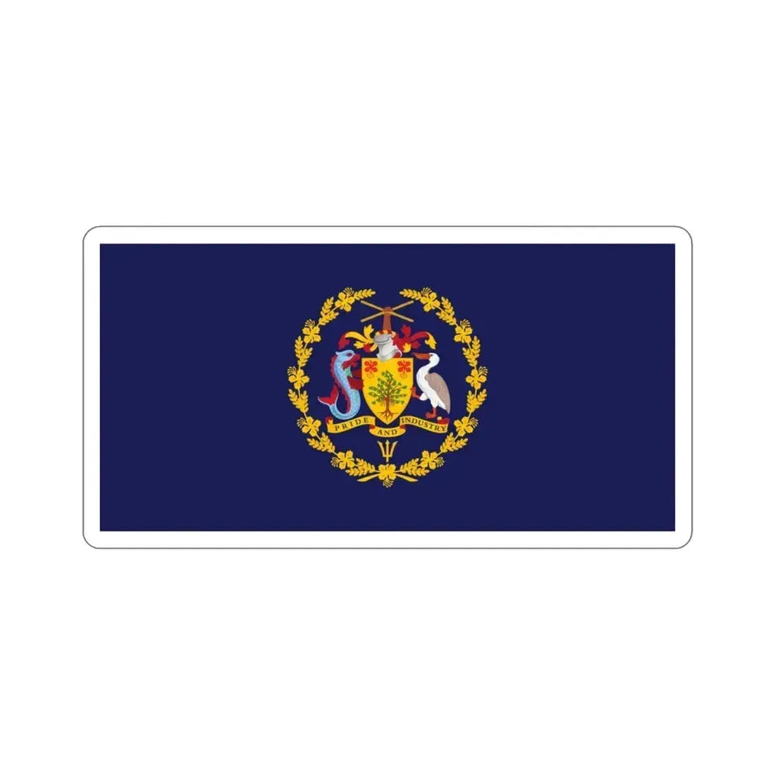 Flag of the President of Barbados STICKER Vinyl Die-Cut Decal 3 Inch - The Sticker Space