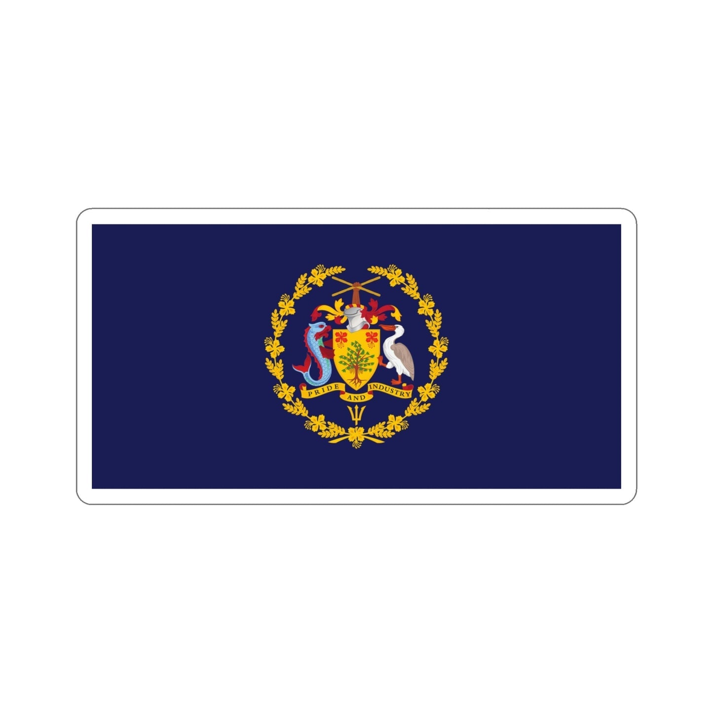 Flag of the President of Barbados STICKER Vinyl Die-Cut Decal-4 Inch-The Sticker Space