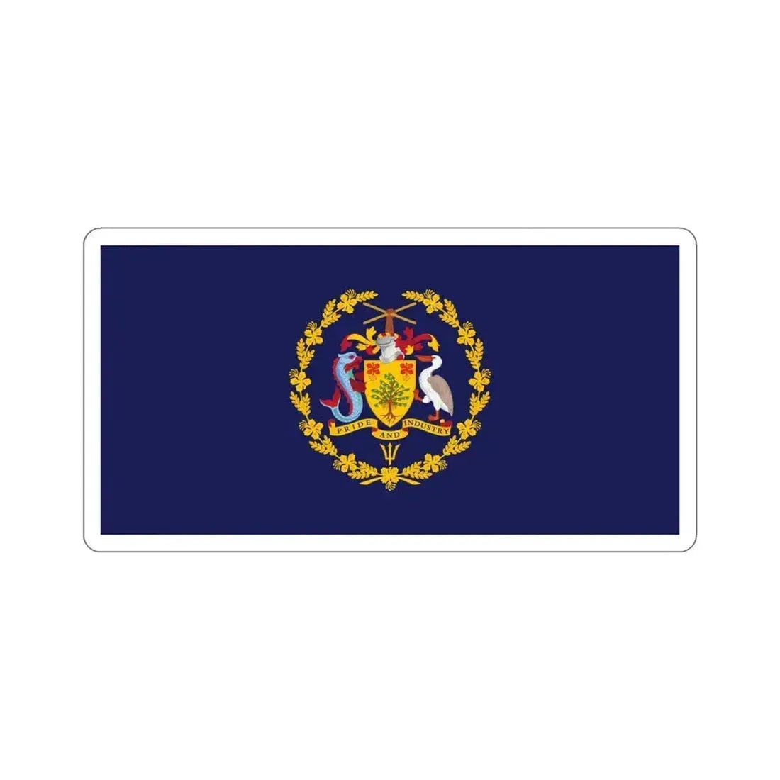 Flag of the President of Barbados STICKER Vinyl Die-Cut Decal 4 Inch - The Sticker Space