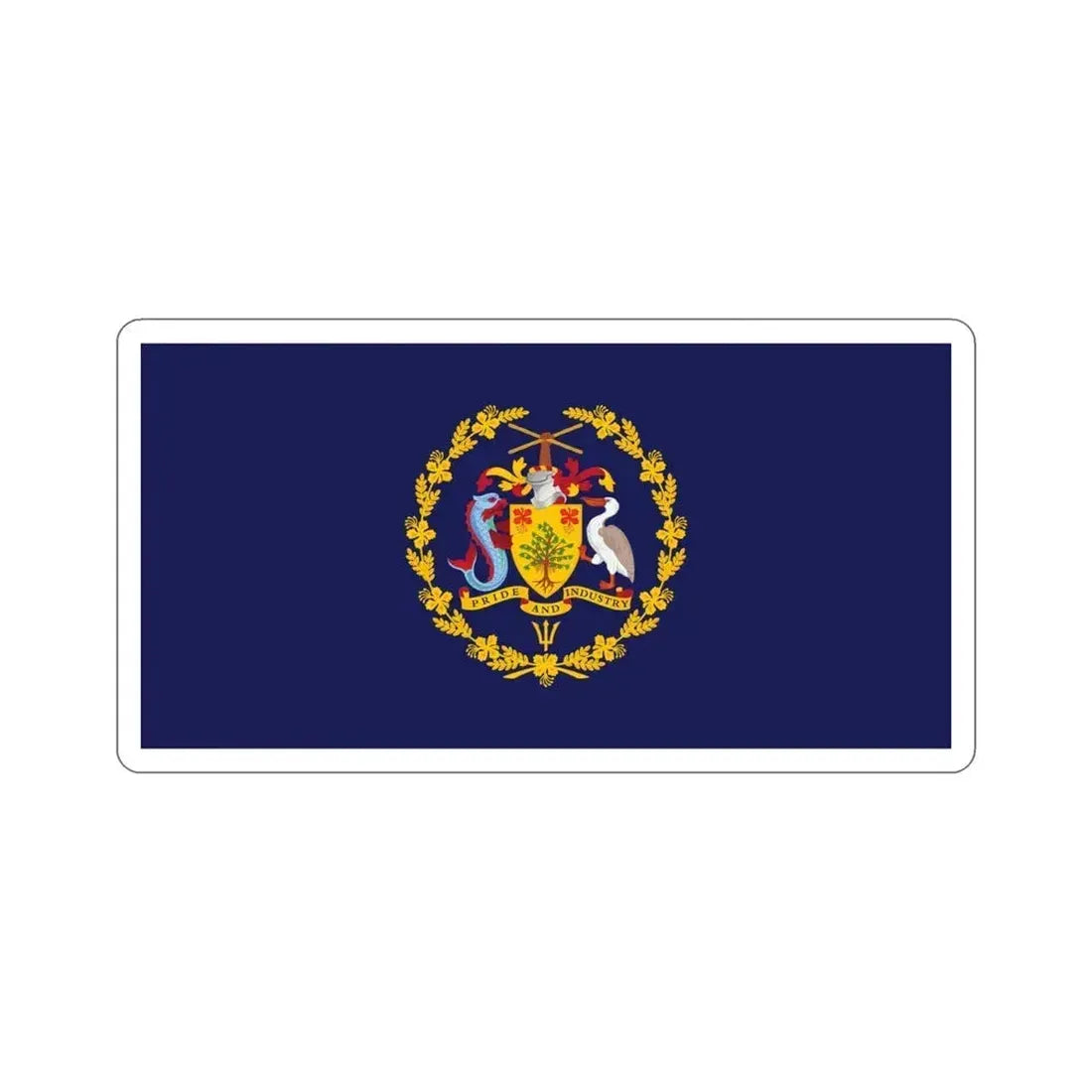Flag of the President of Barbados STICKER Vinyl Die-Cut Decal 4 Inch - The Sticker Space