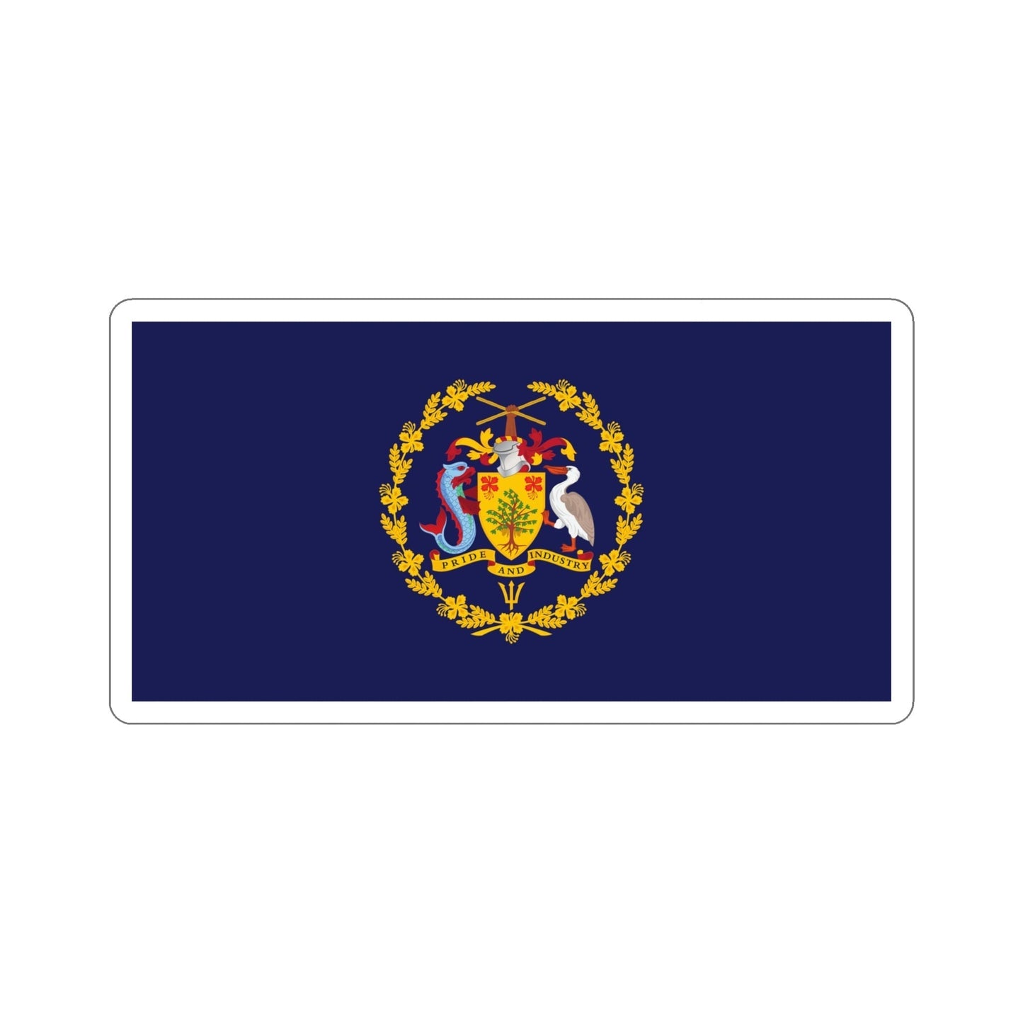 Flag of the President of Barbados STICKER Vinyl Die-Cut Decal-5 Inch-The Sticker Space