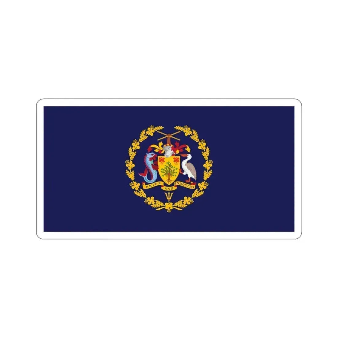 Flag of the President of Barbados STICKER Vinyl Die-Cut Decal 5 Inch - The Sticker Space