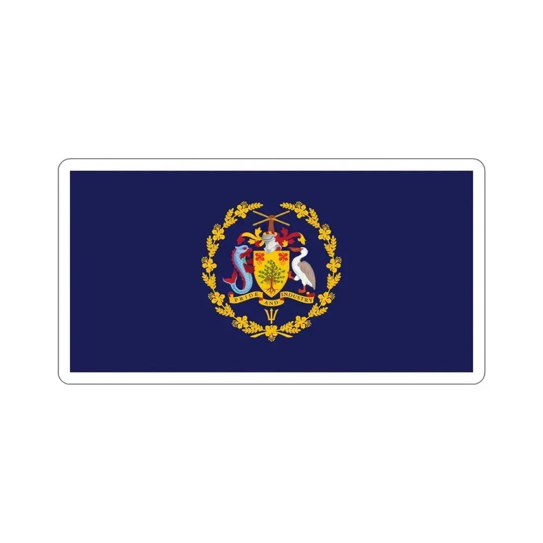 Flag of the President of Barbados STICKER Vinyl Die-Cut Decal 5 Inch - The Sticker Space