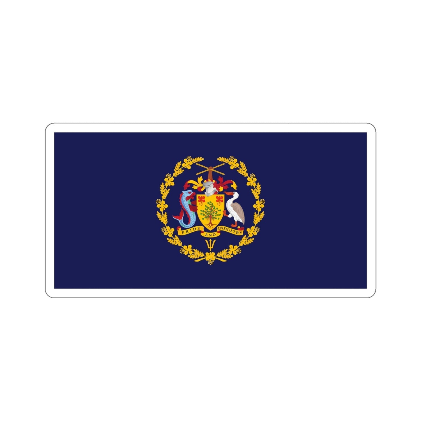 Flag of the President of Barbados STICKER Vinyl Die-Cut Decal-6 Inch-The Sticker Space