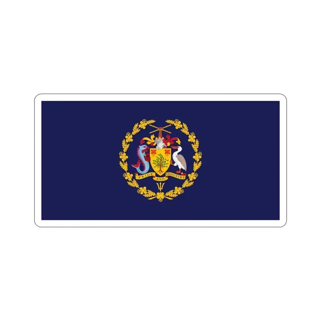 Flag of the President of Barbados STICKER Vinyl Die-Cut Decal 6 Inch - The Sticker Space