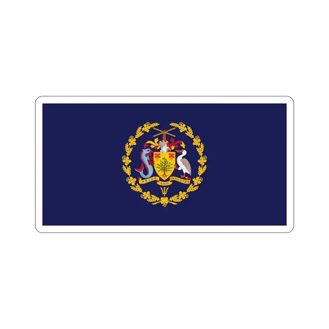 Flag of the President of Barbados STICKER Vinyl Die-Cut Decal 6 Inch - The Sticker Space