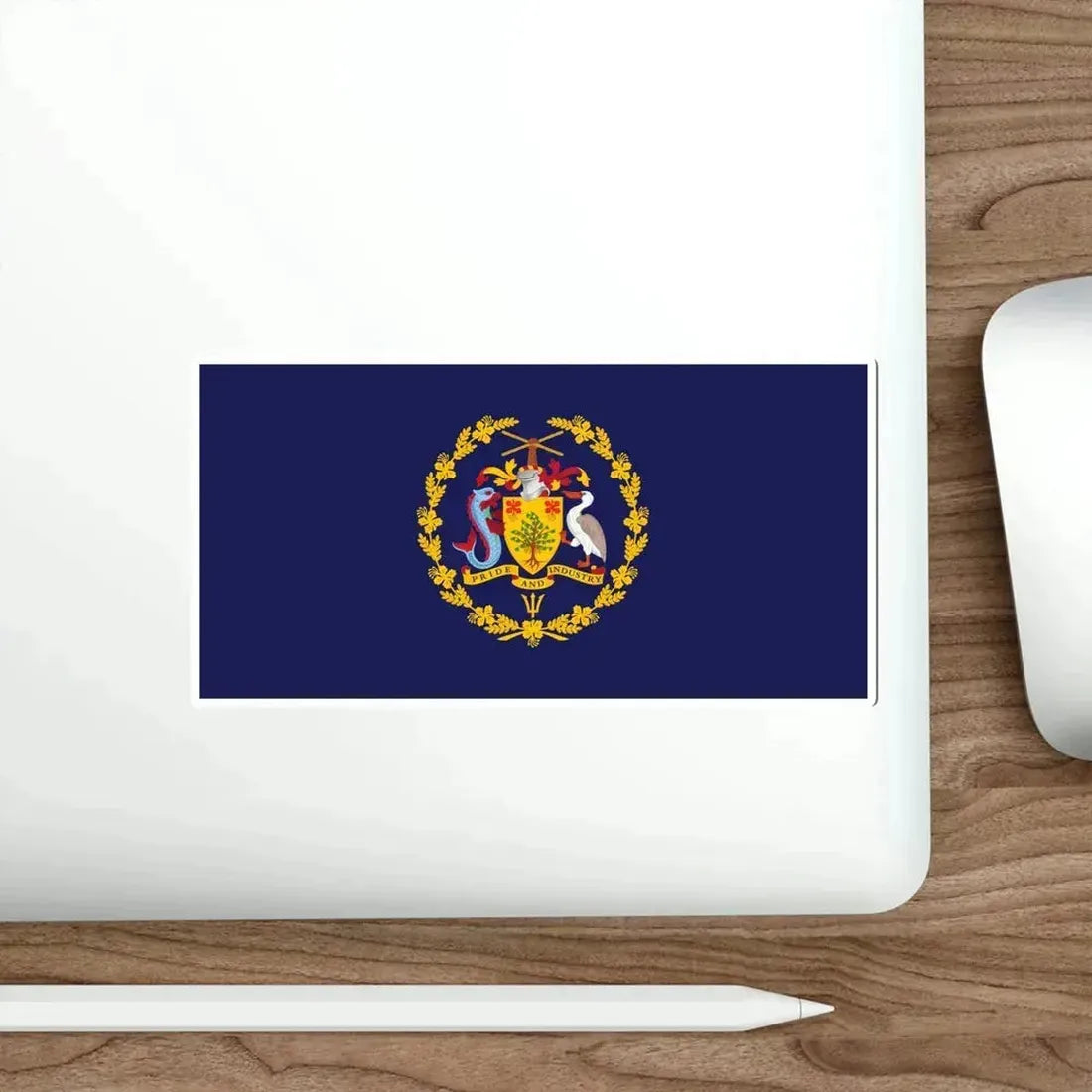 Flag of the President of Barbados STICKER Vinyl Die-Cut Decal - The Sticker Space