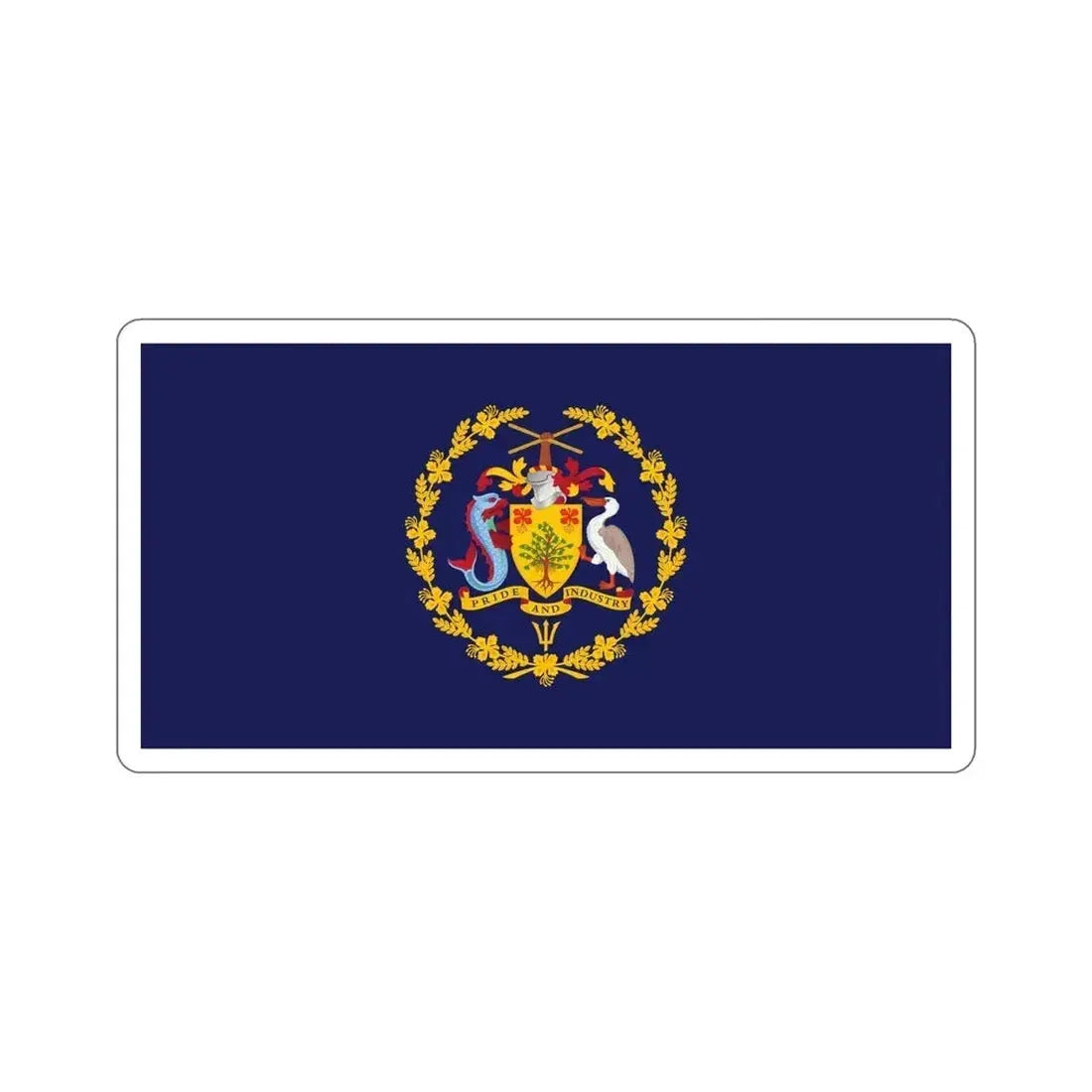 Flag of the President of Barbados STICKER Vinyl Die-Cut Decal - The Sticker Space