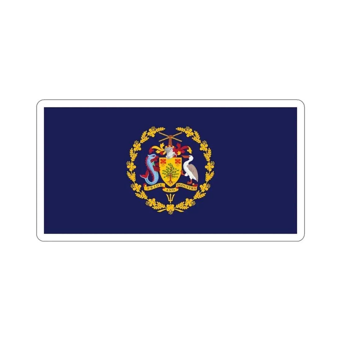Flag of the President of Barbados STICKER Vinyl Die-Cut Decal - The Sticker Space