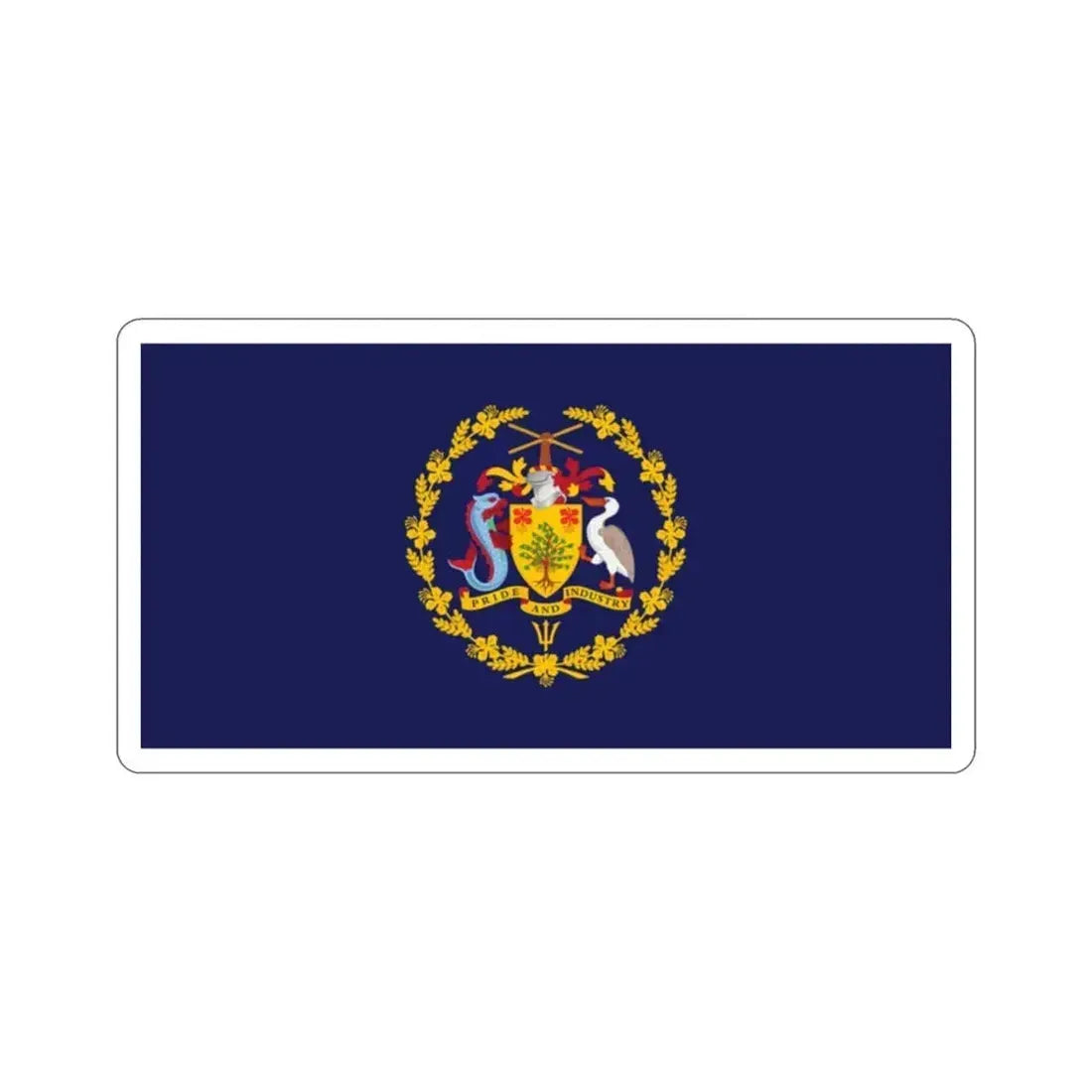 Flag of the President of Barbados STICKER Vinyl Die-Cut Decal - The Sticker Space