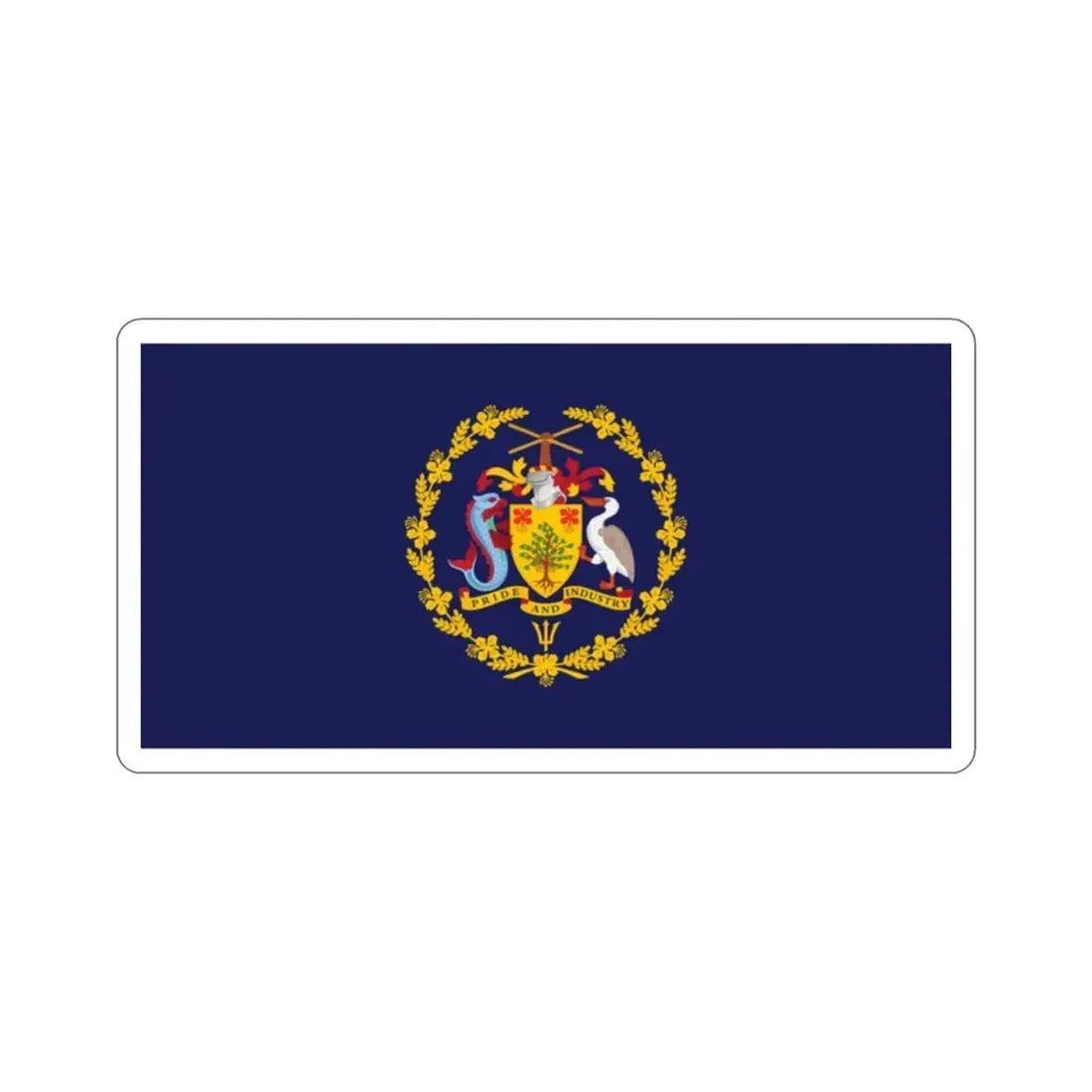 Flag of the President of Barbados STICKER Vinyl Die-Cut Decal - The Sticker Space