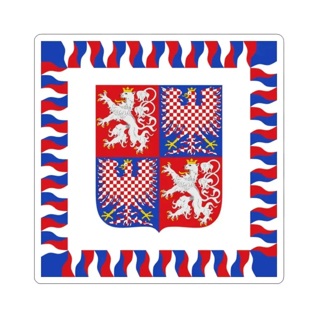 Flag of the President of Bohemia and Moravia 1939-1945 (Czech Republic) STICKER Vinyl Kiss-Cut Decal 2 Inch White - The Sticker Space