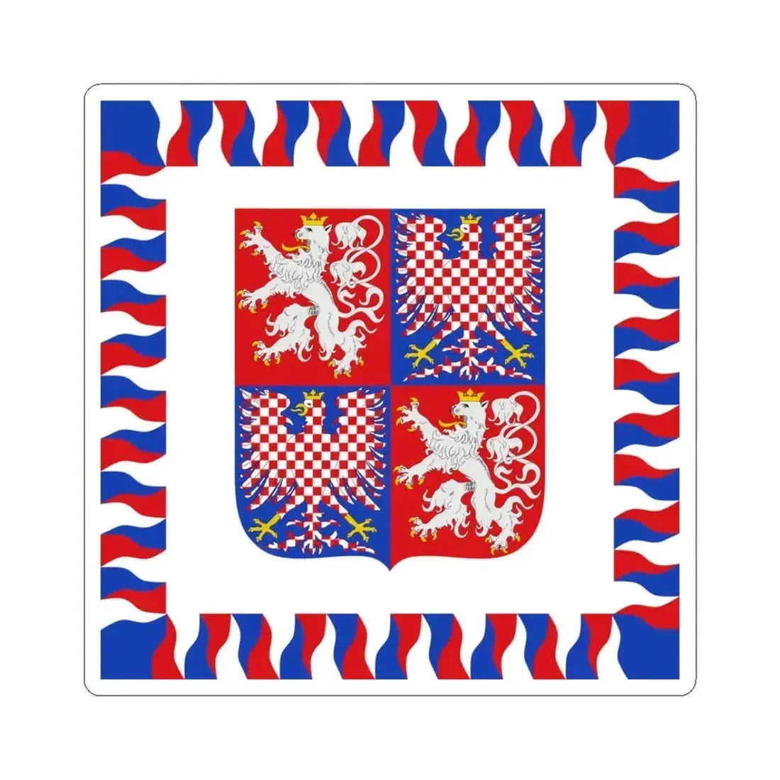 Flag of the President of Bohemia and Moravia 1939-1945 (Czech Republic) STICKER Vinyl Kiss-Cut Decal 3 Inch White - The Sticker Space