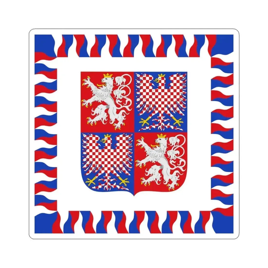 Flag of the President of Bohemia and Moravia 1939-1945 (Czech Republic) STICKER Vinyl Kiss-Cut Decal 4 Inch White - The Sticker Space