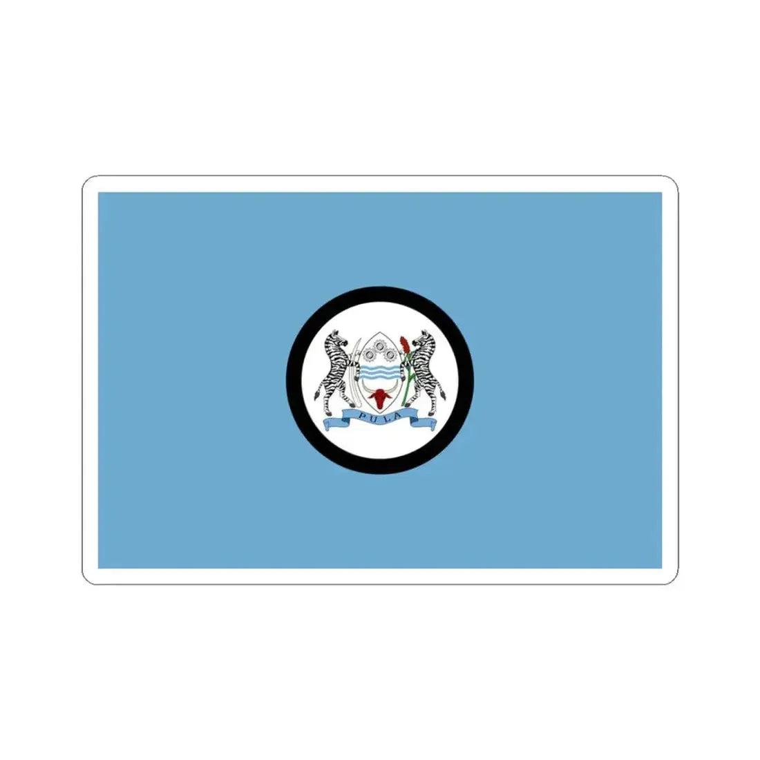 Flag of the President of Botswana (Botswana) STICKER Vinyl Kiss-Cut Decal 3 Inch White - The Sticker Space
