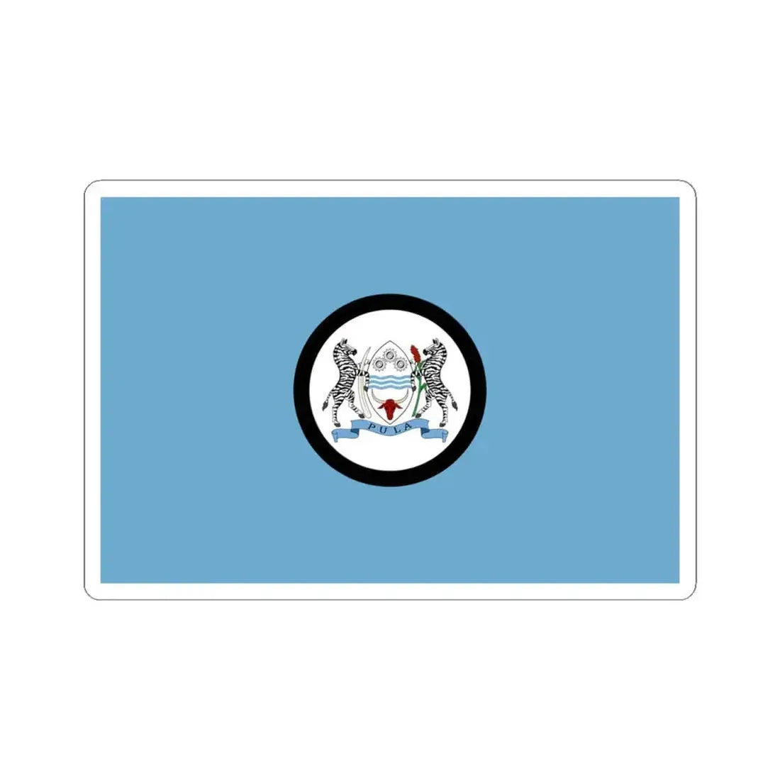 Flag of the President of Botswana (Botswana) STICKER Vinyl Kiss-Cut Decal 4 Inch White - The Sticker Space