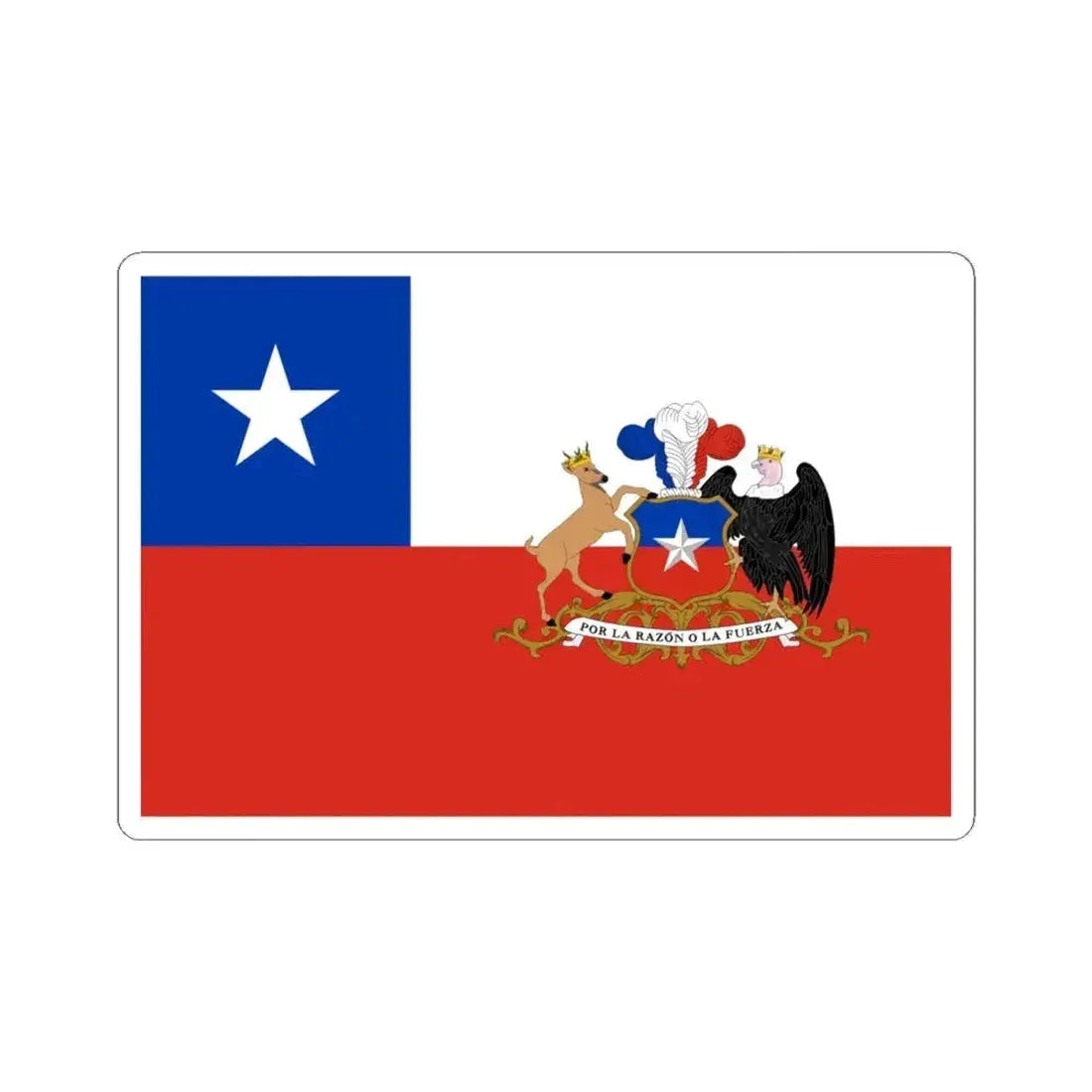 Flag of the President of Chile 2 (Chile) STICKER Vinyl Kiss-Cut Decal 4 Inch White - The Sticker Space