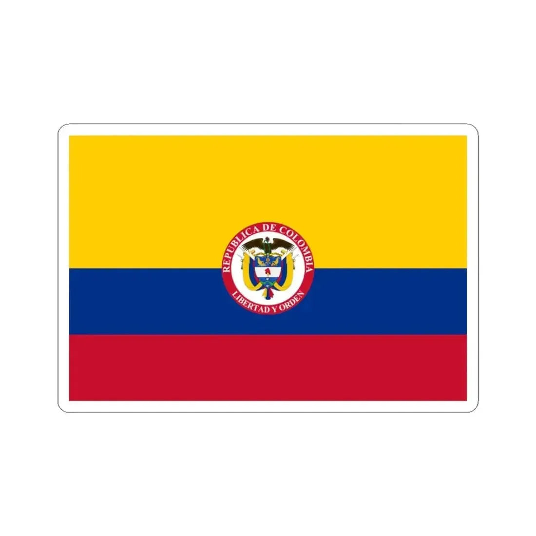 Flag of the President of Colombia (Colombia) STICKER Vinyl Kiss-Cut Decal 3 Inch White - The Sticker Space