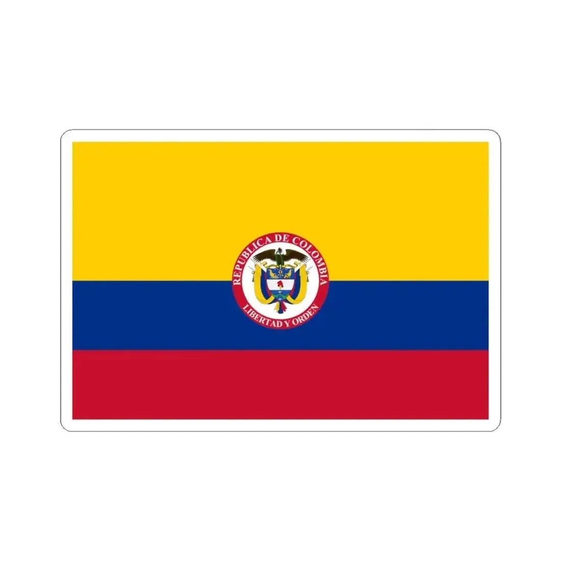 Flag of the President of Colombia (Colombia) STICKER Vinyl Kiss-Cut Decal 4 Inch White - The Sticker Space