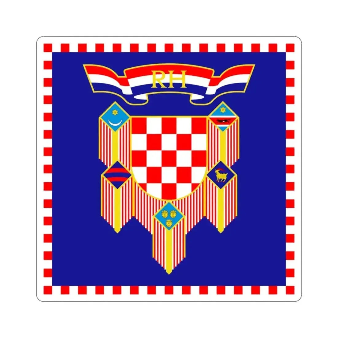 Flag of the President of Croatia (Croatia) STICKER Vinyl Kiss-Cut Decal 3 Inch White - The Sticker Space