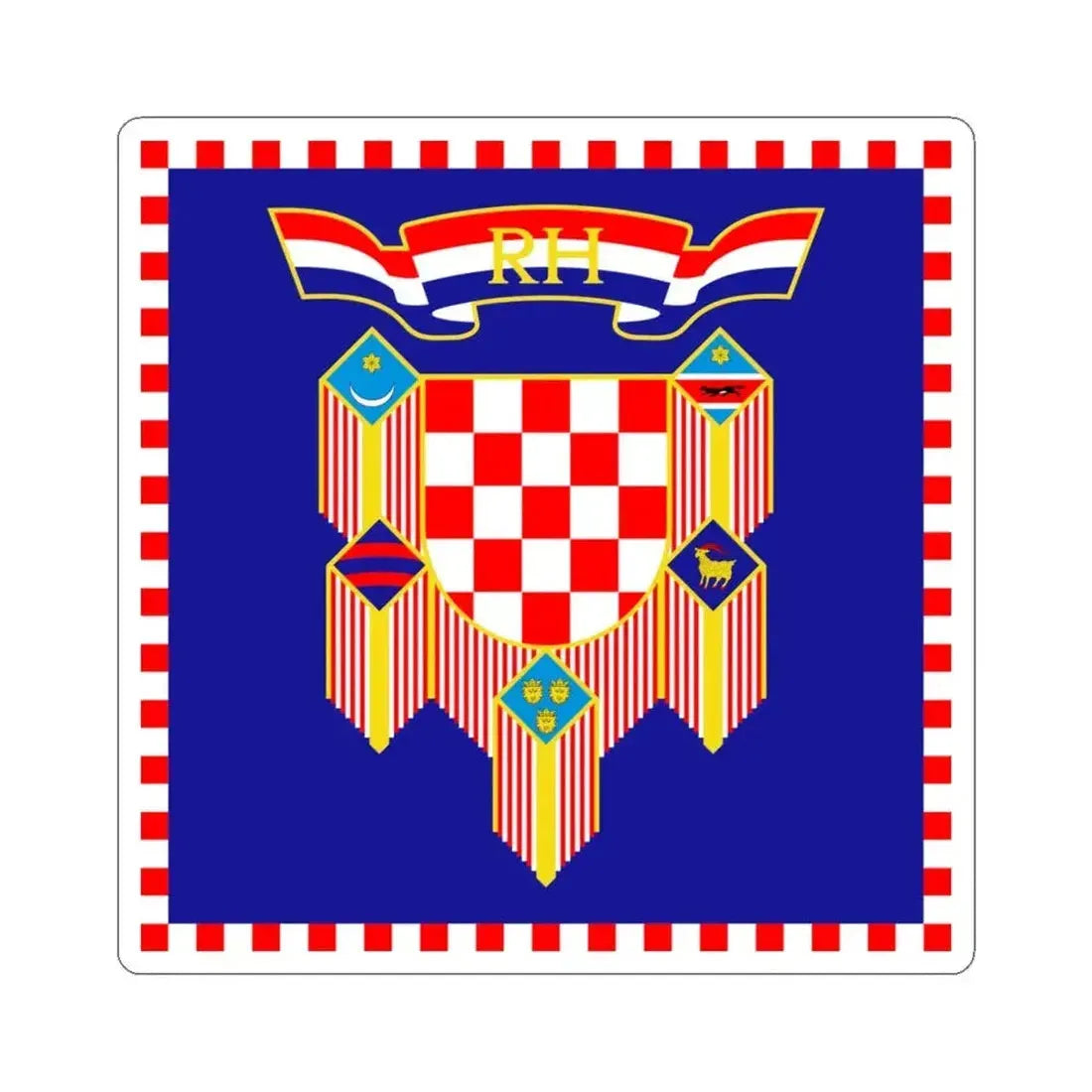 Flag of the President of Croatia (Croatia) STICKER Vinyl Kiss-Cut Decal 4 Inch White - The Sticker Space