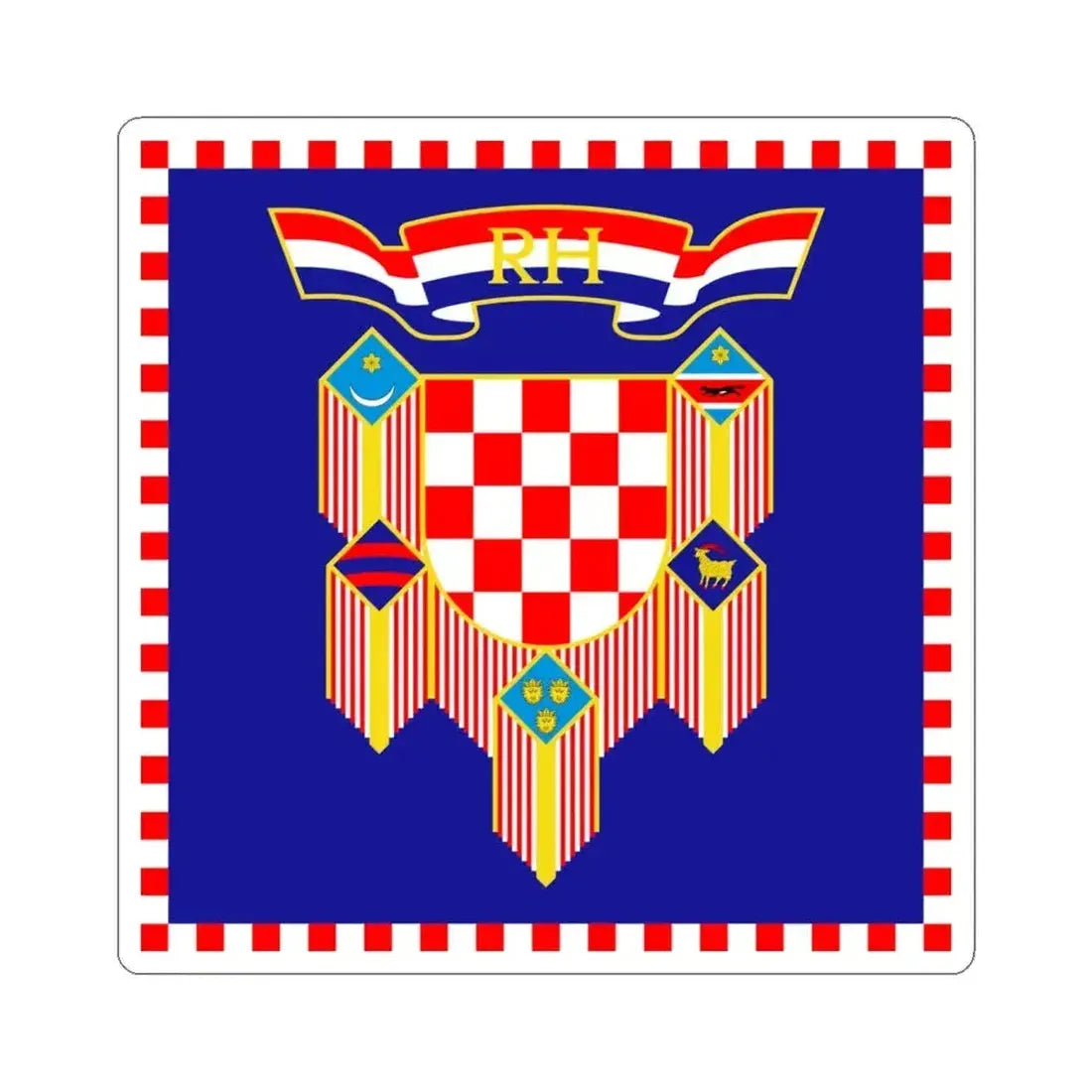 Flag of the President of Croatia (Croatia) STICKER Vinyl Kiss-Cut Decal 6 Inch White - The Sticker Space