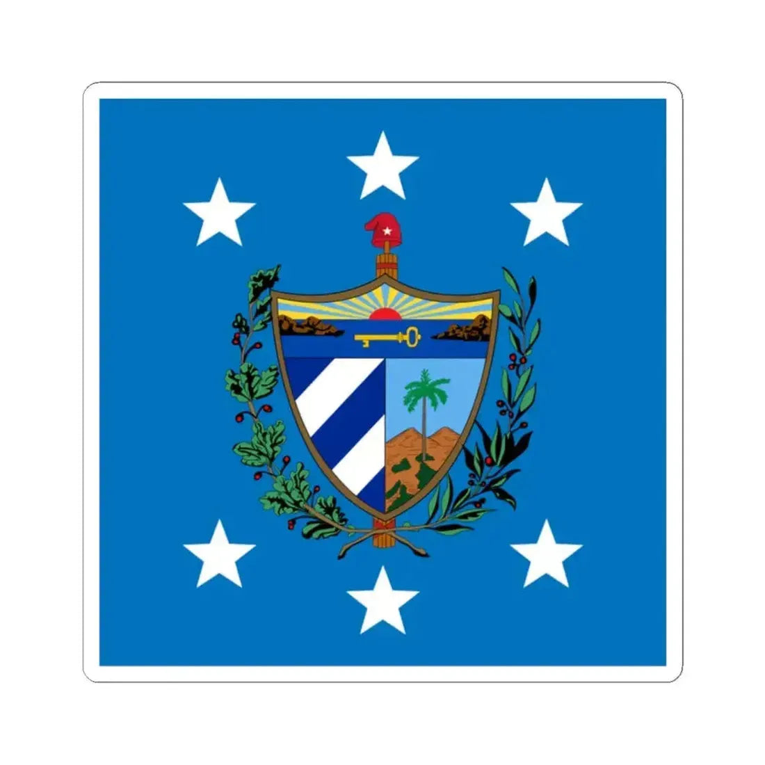 Flag of the President of Cuba (Cuba) STICKER Vinyl Kiss-Cut Decal 2 Inch White - The Sticker Space