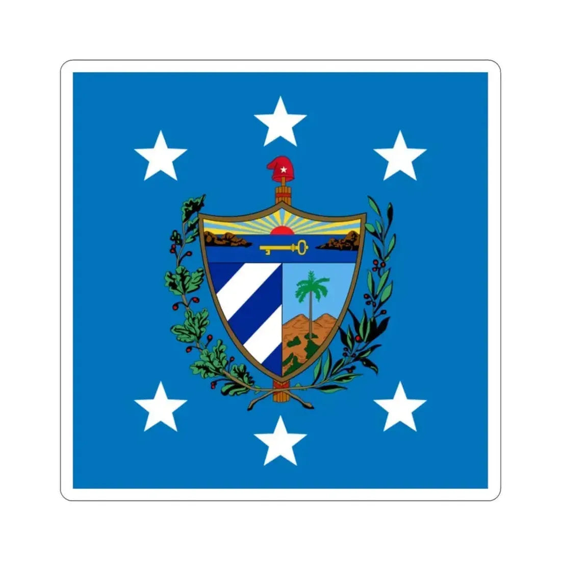 Flag of the President of Cuba STICKER Vinyl Die-Cut Decal 2 Inch - The Sticker Space
