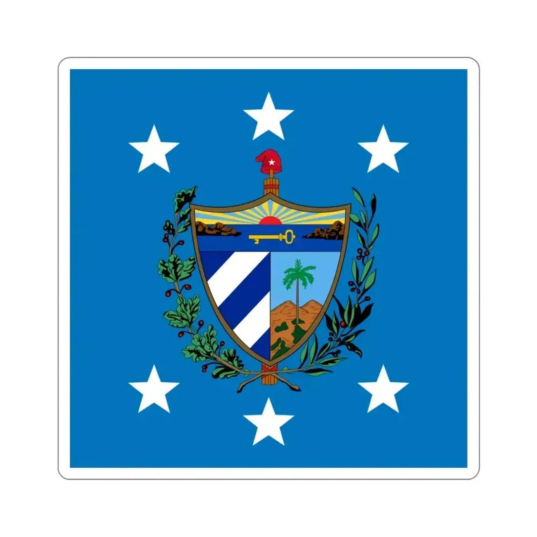 Flag of the President of Cuba STICKER Vinyl Die-Cut Decal 3 Inch - The Sticker Space
