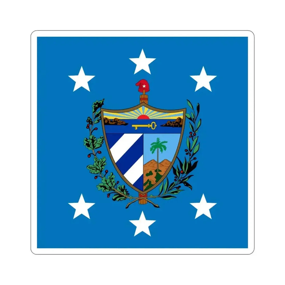 Flag of the President of Cuba STICKER Vinyl Die-Cut Decal 4 Inch - The Sticker Space