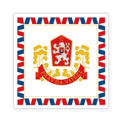 Flag of the President of Czechoslovakia 1960-1990 (Czech Republic) STICKER Vinyl Kiss-Cut Decal 2 Inch White - The Sticker Space