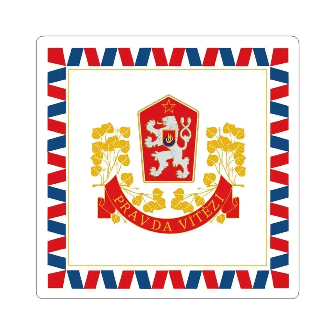 Flag of the President of Czechoslovakia 1960-1990 (Czech Republic) STICKER Vinyl Kiss-Cut Decal 6 Inch White - The Sticker Space