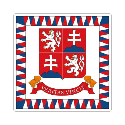 Flag of the President of Czechoslovakia 1990-1992 (Czech Republic) STICKER Vinyl Kiss-Cut Decal 4 Inch White - The Sticker Space