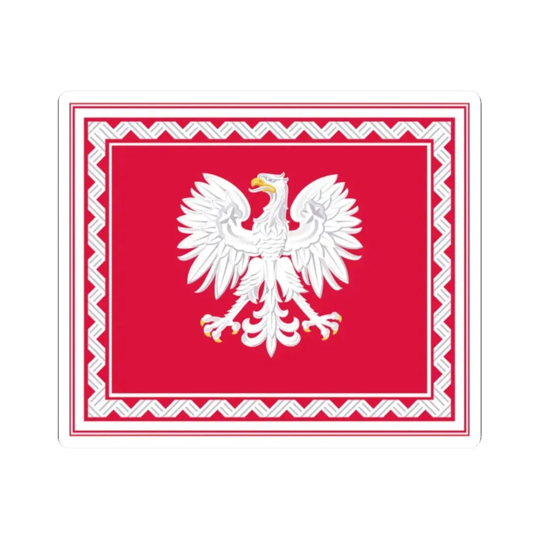 Flag of the President of Poland 1956-1990 (Poland) STICKER Vinyl Kiss-Cut Decal 2 Inch White - The Sticker Space
