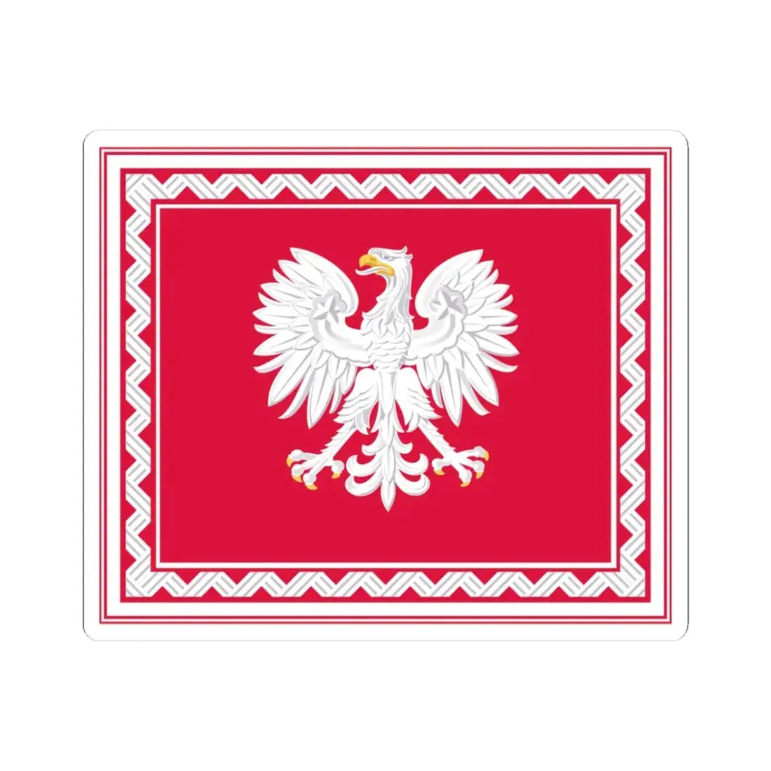 Flag of the President of Poland 1956-1990 (Poland) STICKER Vinyl Kiss-Cut Decal 3 Inch White - The Sticker Space