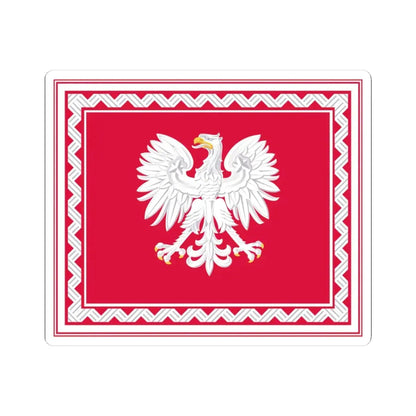 Flag of the President of Poland 1956-1990 (Poland) STICKER Vinyl Kiss-Cut Decal 3 Inch White - The Sticker Space